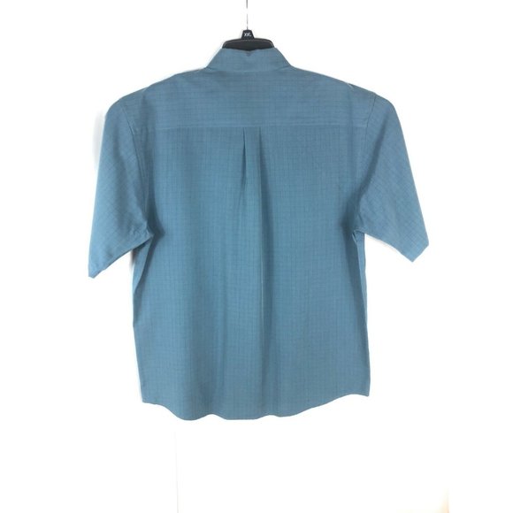 Knightsbridge Men's Medium Short Sleeve Button Up Blue Ryan Polyester Shirt A10 - Picture 4 of 4